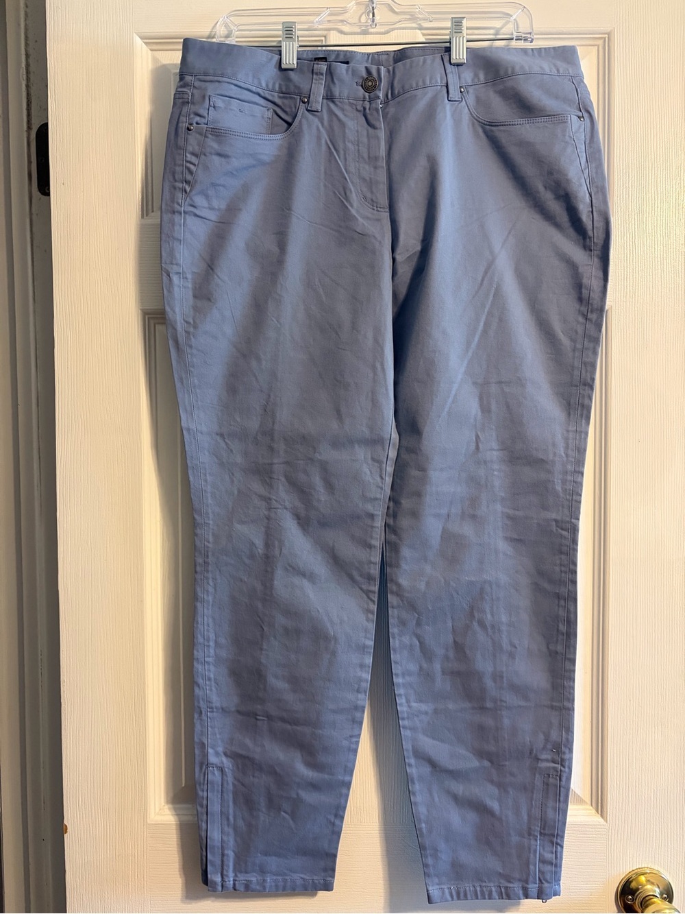 Brooks Brothers Jackie Fit Ankle Pants Blue Cotton Stretch Women's Size 12